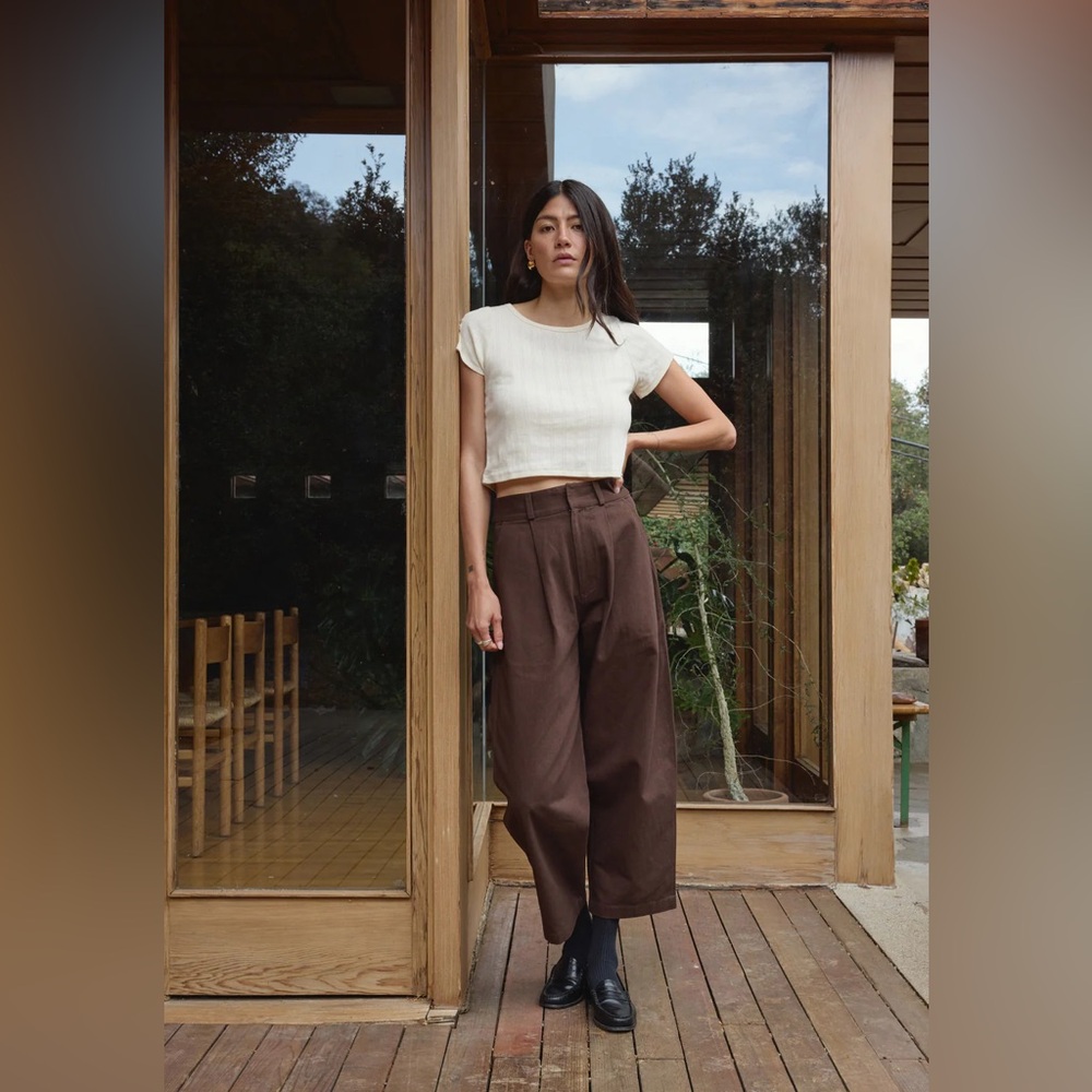 First Rite Clothing Crop Pointelle Tee - Picture 2 of 7